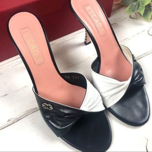 ESCADA Heels. Style Gabby. B&W. Size 8 / 38.5 - Picture 3 of 9